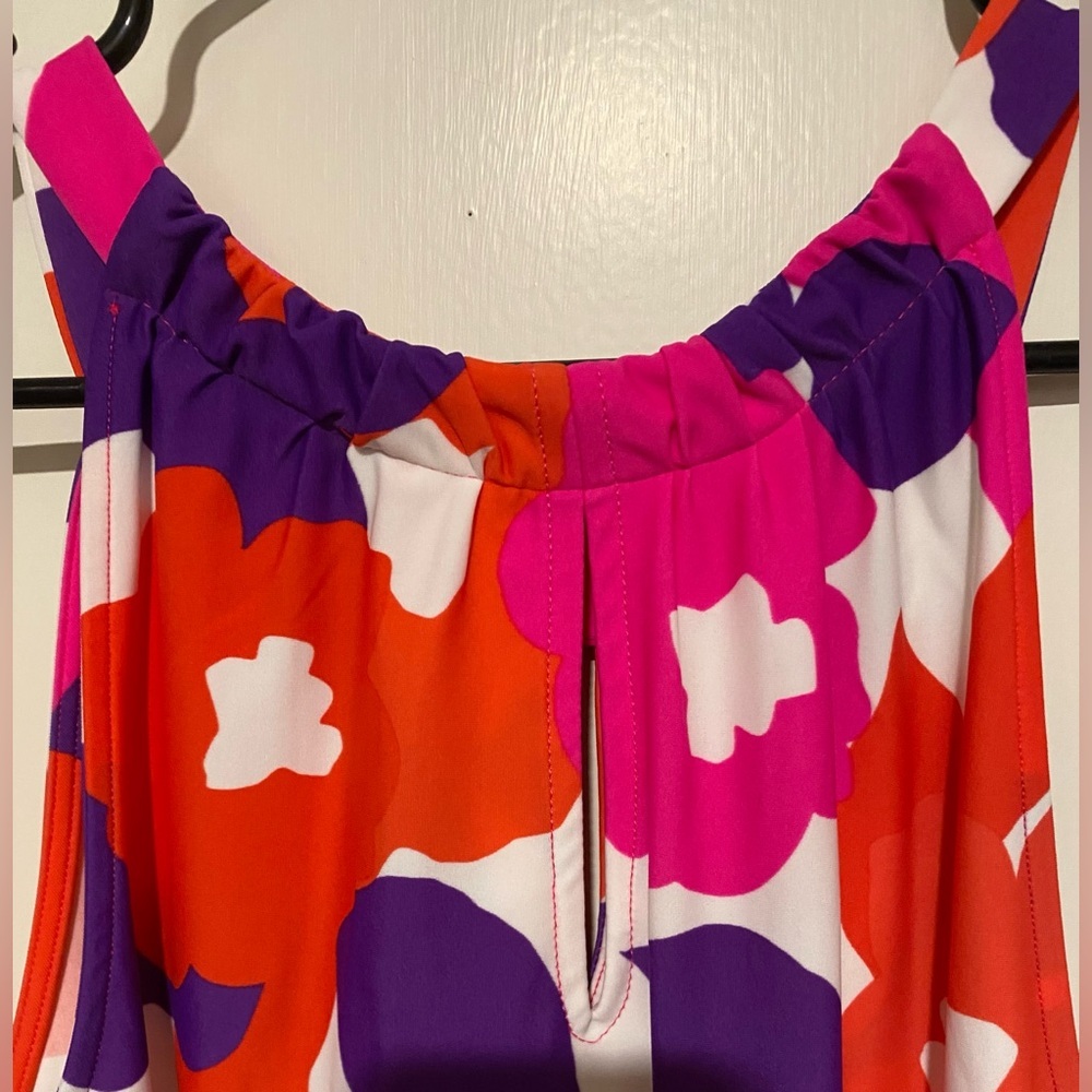 Jude Connally Bold Floral Dress in Orange, Fuchsia & Purple L - Picture 5 of 6